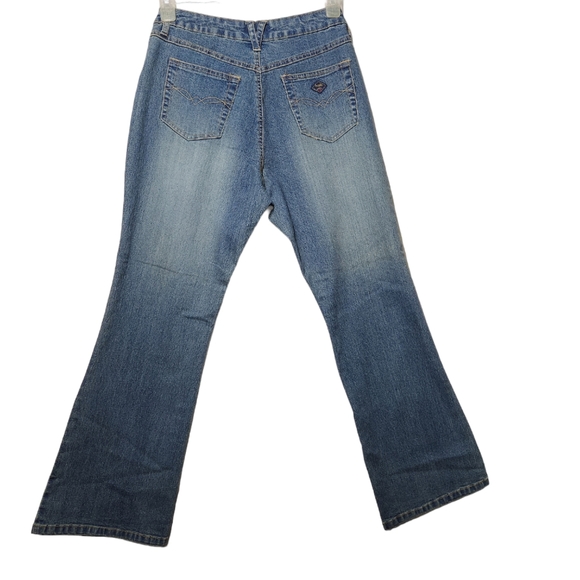 Angels bedazzled Embroidery floral pattern blue jeans Size 10 P. - Picture 5 of 7